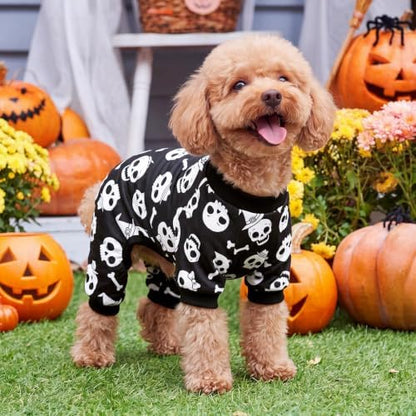 XPUDAC 4 Pack Halloween Dog Clothes Puppy Pajamas for Small Dogs, XL - Image 4
