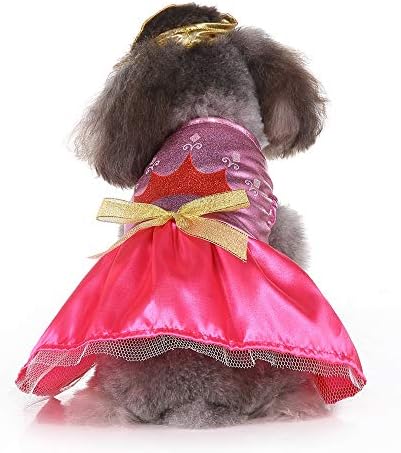 Princess Dog Costume Pink Princess Dress Halloween Queen Cosplay Costume - Image 6