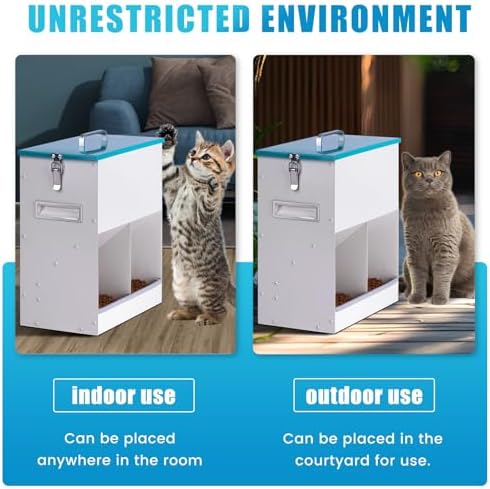 Outdoor Automatic Cat Feeder Gravity Feeder for Multi Feral Cat Dry Food