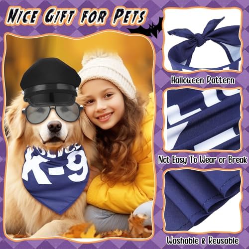 Huhumy 9 Pcs Dog Police Costume Accessory Set for Halloween - Image 5