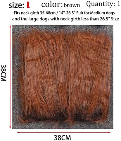Funny Dog Costume, Lion Mane Wig for Dog Halloween Christmas Dress Up (Color: Blown, Size: Large) - Image 5