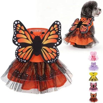 KOOLTAIL Halloween Dog Dress Butterfly Costume Outfit for Small Medium Dogs by KOOLTAIL