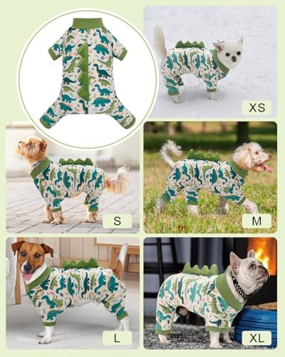 CuteBone Dinosaur Costume Dog Pajamas, Stretchy Spandex Crystal Velvet Sleepwear Coat for Small Dogs, Soft & Warm Pet Outfit Clothes for Cold Weather, Cozy Pullover Design COSP05XS - Image 5