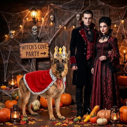 Dog Costume Dog Halloween Costumes Large Dog King Cloak Crown Set - Image 7
