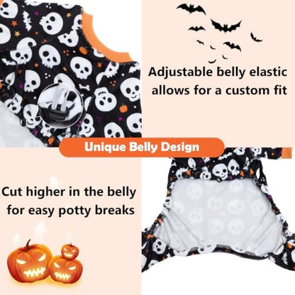 CuteBone Small Dogs Outfit Soft Puppy Onesies Pjs Halloween Dog Pajamas Pet Coat Cat Apparel Comfy Doggie Jumpsuit Bodysuit for All Seasons P349L - Image 4