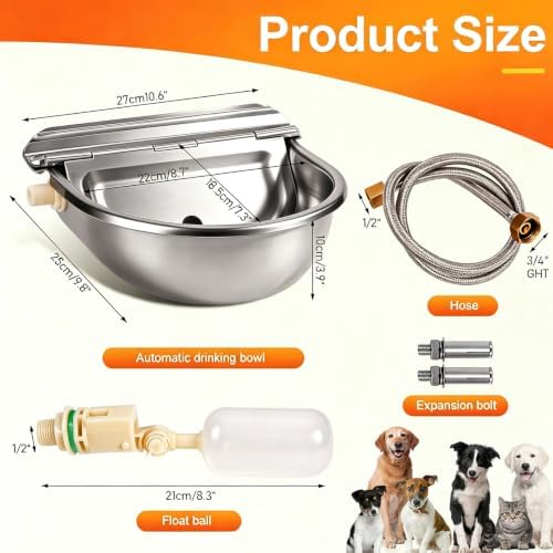 Automatic Dog Water Bowl Dispenser 304 Stainless Steel Dog Waterer