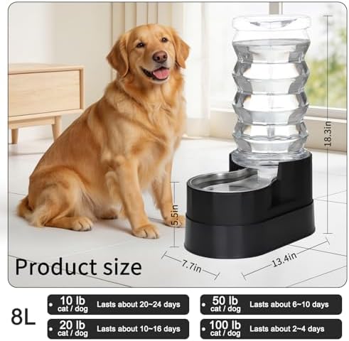 RIZZARI 8L Elevated Dog Waterer: Comfort Height Design