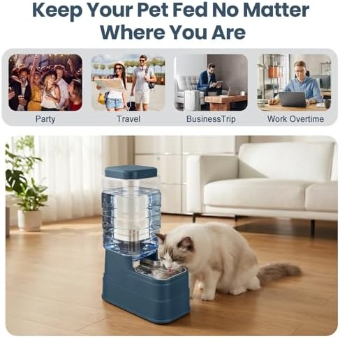 Auto Dog Water Dispenser with Stainless Steel Bowl Feeder for Pets