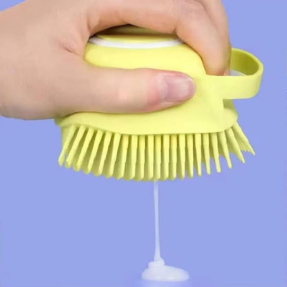 Pets Bath Brush | Scrubber for Bath | Dog Shampoo Brush | Dog Washing/Shower Brush, Suitable for Short/Long Haired Dogs, Dog Brush for Shedding, Bathing, Massaging & Grooming (blue) (yellow)