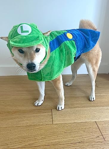 ComfyCamper Hat and Suspenders Dog Costume - X Large Medium Small Lab Star Space Cosplay Halloween Costumes, Medium, Green - Image 6