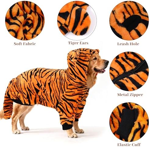 Topbuti Dog Halloween Tiger Costume Dog Hoodies Sweaters Pet Funny Clothes - Image 3