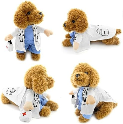Dog Cat Doctor Costume, Funny Pet Doctor Halloween Costumes for Small Dogs Cats Puppy, Cosplay Party Dog Jeans Clothing Chrismas Clothes Cool Outfit Cat Apparel Cute Uniform (Doctor, Small) - Image 6