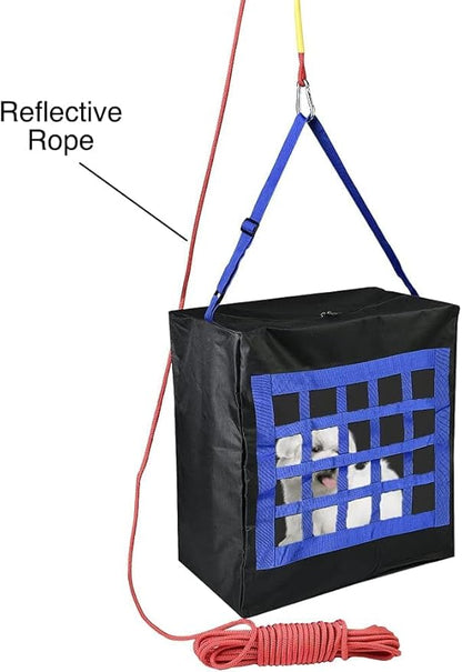 Pet Fire Rescue Bag Large up to 90 pounds - Pet Evacuation Kit - Emergency Pet Carrier - Fire Survival Tool for Dogs, Cats - Large Dog Backpack - 50ft Rope Included - Life-Saving & Compact