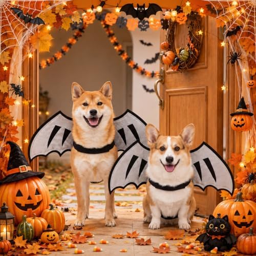 Dog Dragon Wings, Halloween Dragon Costume for Dog Cat, Silver, M - Image 6
