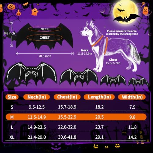Dog Halloween Bat Wings Costume M，Pet Halloween Cosplay Apparel Medium - Image 5