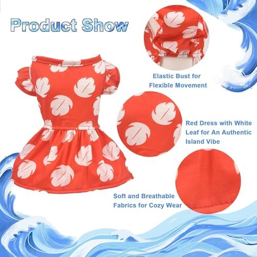 Halloween Dog Hawaiian Costume Dress Luau Leis Hair Clip,L - Image 6