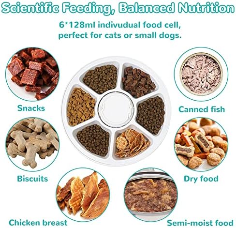 Automatic Cat Feeder Auto Cat Food Dispenser Smart Cat Feeder for Dogs, Cats & Small Animals W/Programmable Timer with 6 Meals Suitable Wet & Dry Food with Voice Reminder