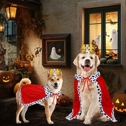 Dog Halloween Costumes, Dog King Costume Funny Pet King Cloak and Crown Set Prince Cape Halloween Costumes for Small Medium Large Dogs Pets (Medium) - Image 3