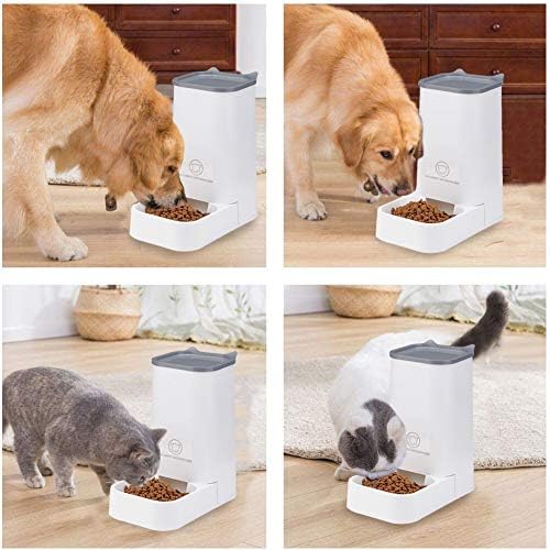 XhuangTech Automatic Feeder Set, 1-Gallon Water Dispenser and 2.1kg Pet Food Feeder, Small Pet Waterer and Feeder, Self-Dispensing, Polypropylene Material, For Cats and Dogs