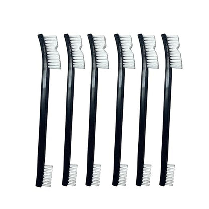 6-Pack Small Wire Brush Pro Kit: Nylon Bristles for Engines, Jewelry & Household Scrubbing – Chemical-Resistant & Heat-Resistant - Tackle Motorcycle Chains, Sinks & Sneakers, Gun Cleaning Brushes