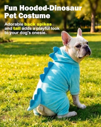 CuteBone Dinosaur Pet Costume Onesie - Hooded Puppy Pajamas - Small Dog Clothes Cat Full-Body Romper COSH04S - Image 2