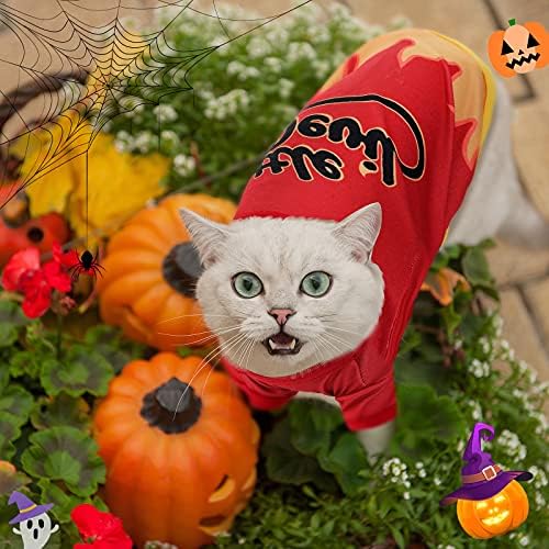 5 Pcs Halloween Dog Shirts Pumpkin Ghost Costume,Funny Pattern,M - Image 5