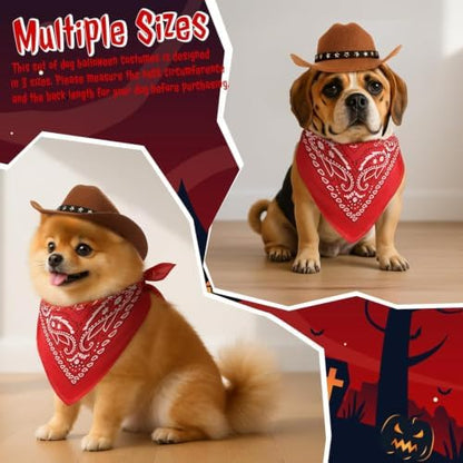 Halloween Cowboy Hat with Bandana Scarf Dog Costumes-S - Image 6