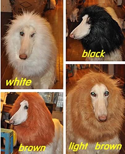 Funny Dog Costume, Lion Mane Wig for Dog Halloween Christmas Dress Up (Color: Blown, Size: Large) - Image 2
