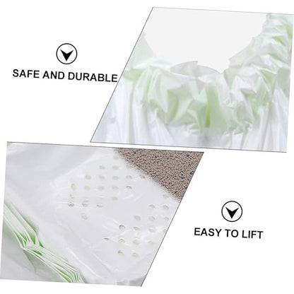 7pcs Cat Litter Filter Pouches and Waste Disposal Bags for Litter Cleanup Design White Color Thick