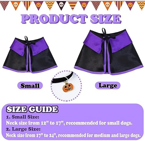 GOYOSWA Dog Halloween Costumes Dog Witch Cloak Cape Wizard Hat Halloween Costumes for Dogs Small Medium Large Breed (Small) - Image 4