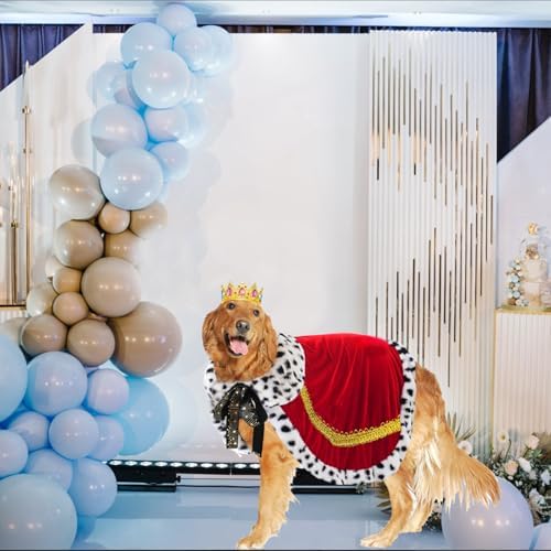 Luxurious Gold Plated Royal Crowns Rhinestone Tiara Dog Cat King Queen Crown for Royal Family Outfits Birthday Hair Accessories Medium King Queen Prince Princess Costumes - Image 6