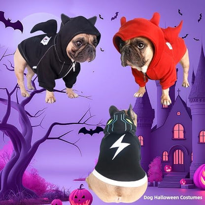 iChoue French Bulldog Halloween Bat Costume Clothes Hoodies Outfits, S - Image 4