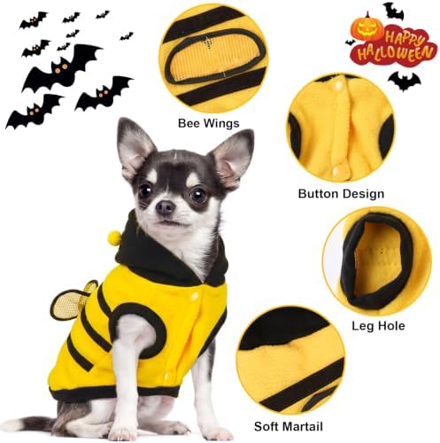 Dog Bee Costume Halloween Bumblebee Clothes Pet Hoodies Cosplay Costume - Image 2