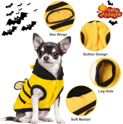 Dog Bee Costume Halloween Bumblebee Clothes Pet Hoodies Cosplay Costume - Image 2