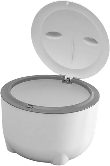 Cat Litter Trash Can with Lid Cat Litter Tray Kitten Potty, Dog Trash Can Cat Trash Bin for Small Animals Pet Accessories, White