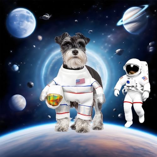 DELIFUR Dog Halloween Astronaut Costume - Pet Dress Up Spacesuit Funny Apparel Uniform Adjustable Cosplay Outfit for Medium Dog (Astronaut, Large) - Image 2
