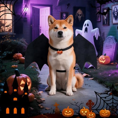 Dog Halloween Bat Wings Costume L，Pet Halloween Cosplay Apparel Large - Image 6