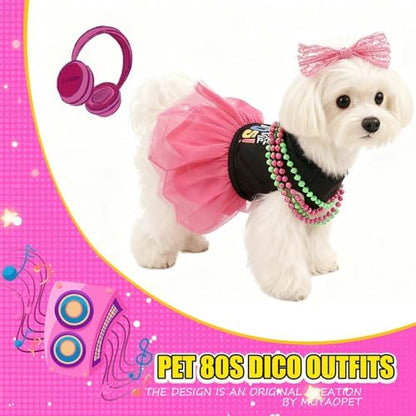 3 Pack Halloween Dog I Love 80s Dress Pet Disco Costume Outfit,XXL - Image 5