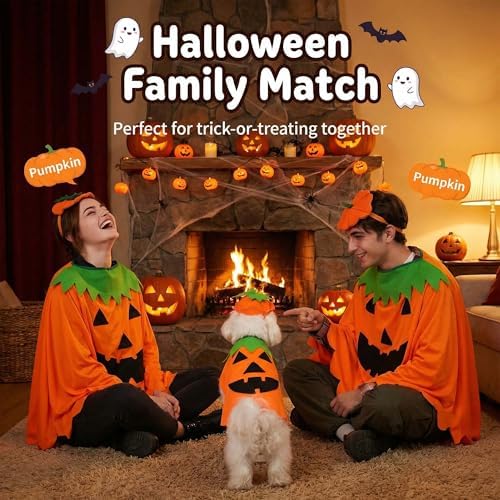 FLAdorepet Halloween Matching Dog and Owner Clothes Pet Pumpkin Costume,S - Image 2