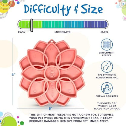 SodaPup Mandala Softie eTray –Durable Enrichment Feeder Made in USA, Non-Toxic, Pet-Safe, Food Safe Rubber for Mental Stimulation, Avoiding Overfeeding, Fresh Breath, Digestive Health, Calming, & More