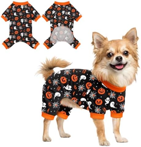 Dog Halloween Pajamas for Small Medium Dog Halloween Pjs Dog Onesie Cute Soft Breathable Puppy Pet Stretchy Dogs Recovery Suit for Boy Girl-M by Ruirichfun