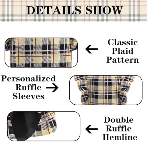 EXPAWLORER Classic Plaid Dog Dress for Small Dogs and Puppies,Puppy Costumes Pet Clothes Holiday Girl Dogs Shirt, Party Dog Vest Dresses Cat Apparel Sweater Warm Skirt - Image 5