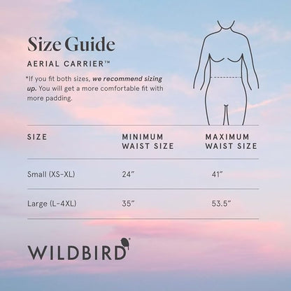 WildBird - Aerial Buckle Carrier - 2-24 Months - Standard (XS-XL) Raven - Front or Back Carry - Cross Straps, Lumbar Support, Headrest - Hip Healthy - Baby Carrier - Baby Essentials - New Mom Gifts