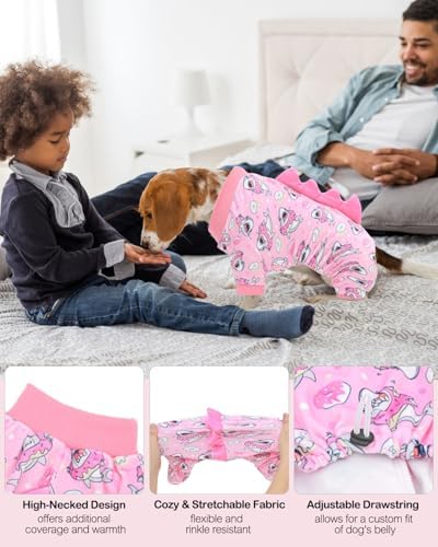 CuteBone Dinosaur Costume Dog Pajamas, Stretchy Spandex Crystal Velvet Sleepwear Coat for Small Dogs, Soft & Warm Pet Outfit Clothes for Cold Weather, Cozy Pullover Design COSP09XL - Image 3