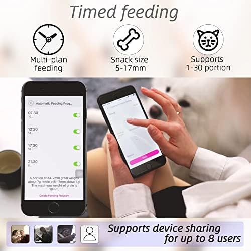 8L/12L 2.4G & 5G WiFi Aautomatic Large Dog Feeder & Automatic cat feeders -1080P Full HD Pet Camera Treat Dispenser with Night Vision and 2-Way Audio