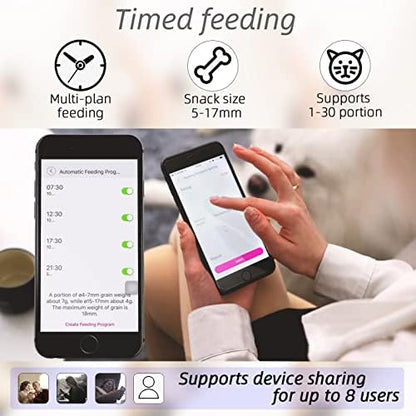 8L/12L 2.4G & 5G WiFi Aautomatic Large Dog Feeder & Automatic cat feeders -1080P Full HD Pet Camera Treat Dispenser with Night Vision and 2-Way Audio