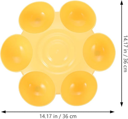 Multipurpose Pet Feeding Bowl 14X14X3.5 Inch Flower Shape Plastic Cat Dog Food Water Dish Multiple Cat Feeder for Easy Cleaning and Feeding