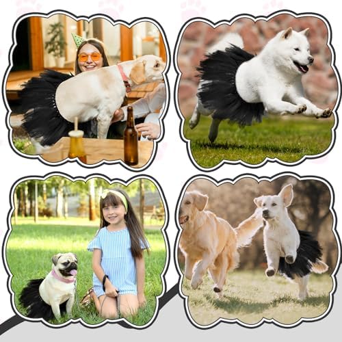 Dog Tutu for Dogs Tulle Skirt Pet Costume, Black - Image 6