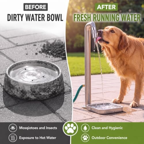 Newtay 1 Pcs Outdoor Automatic Dog Water Spigot Hose Attachment