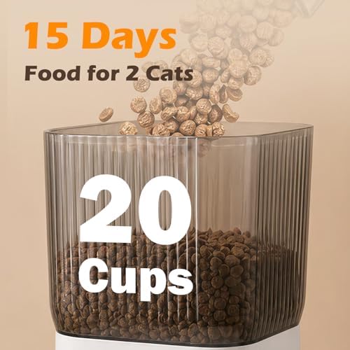 Automatic Cat Dual Bowls Feeder with Camera, 5G WiFi 7L Timed APP Control
